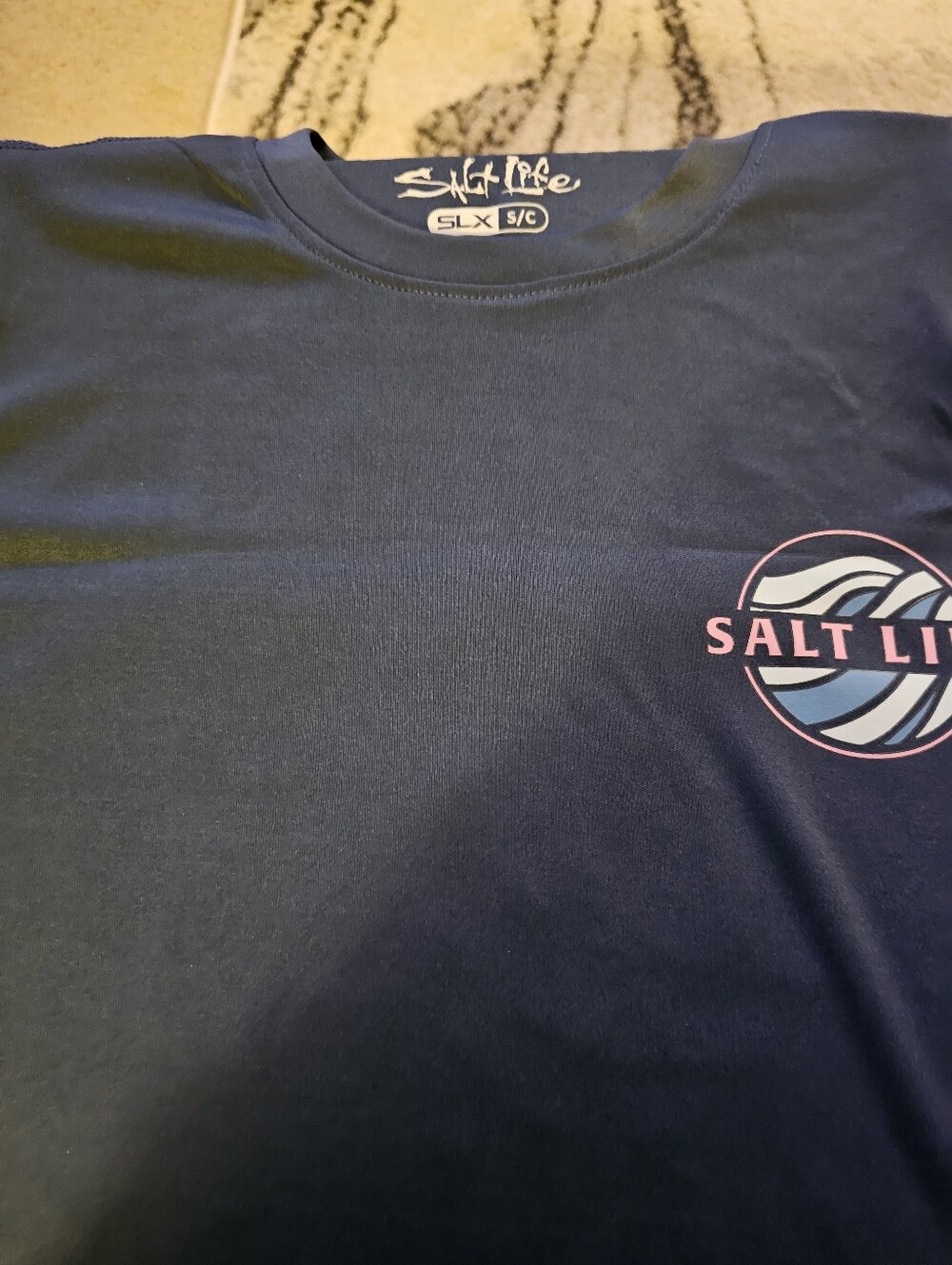 Salt Life womens Small Long Sleeve Performance Fishing Shirt Blue Sunrise Sunset